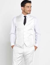  Mens Vest 100% White Matching Dress
