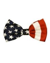  White/Red/Blue American Flag Bowtie
