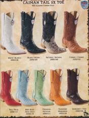  Mens Genuine caiman ~ World Best Alligator ~ Gator Skin Tail Mens Cowboy Western Boots DiffColor/Size 