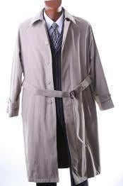 IRENE_05 Mens Taupe Full Length All Year Round Raincoat-Trench Coat