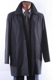 Style:R69714R-Model:Rudy Mens Black Three Quarter Length All Year Round Raincoat-Trench Coat