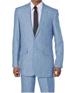 blue linen suit