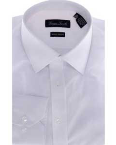 
SKU#KA6998 Men's White Slim-Fit Dress Shirt 