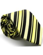  Silk Neck Tie W Hanky Yellow - Mens Neck Ties - Mens Dress Tie - Trendy Mens Ties