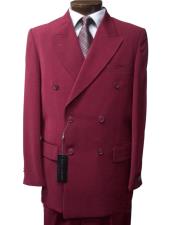  MENS SHARP Double Breasted DRESS SUIT Burgundy ~ Maroon ~ Wine
