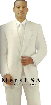 
SKU# Y724GA Ivory/Off White/Cream 2 button Style jacket Notch Lapel Tuxedo single breasted non-vented back
 