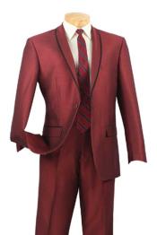 
SKU#BC-70 Shawl Collar Trimmed No Pleated Pants Tuxedo & Formal Slim Fit Suits Maroon  