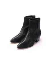  Los Altos Genuine Stingray mantarraya skin Inside Zipper Black Boot Ankle Dress Style For Man