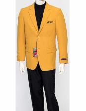 SKU#SM2792 Gold ~ Mustard ~ Dijon ~ Dark Yellow ~ Champagne Color Sharkskin Suit
$165