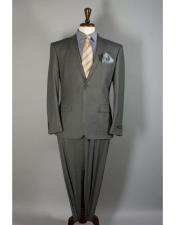  Mens Slim Fit 2 Buttons Gray Suit + Free Shirt & Tie