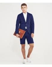  summer business suits with shorts pants set (sport coat Looking) Dark