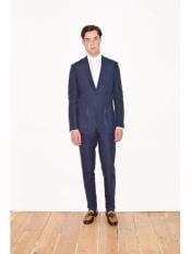  Linen2BV Mens  Dark Navy Linen Suit - Mens Linen Suit