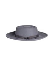  Wide Brim Fedora Grey- Earp Zoot Hat