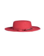  Wide Brim Fedora - Earp Zoot Hat Red