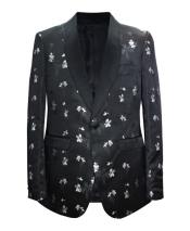  Alberto Nardoni Brand Mens 1 Button Paisley Pattern Matching Fashion Bow Tie