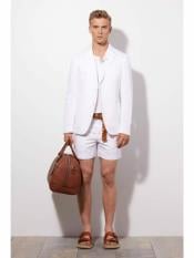  Mens Linen Fabric summer business suits with shorts pants set (sport coat