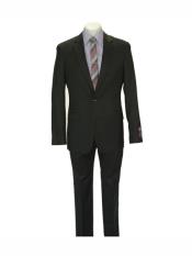  Carlo Lusso Mens 2 button fully lined  slim fit Black suit