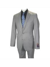  Carlo Lusso Mens 2 button fully lined slim fit Gray suit