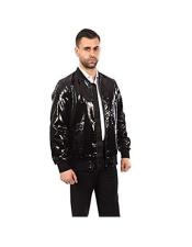  Jacket Slim Fit Sequin Pattern Blazer Big and Tall Bomber Jacket Black