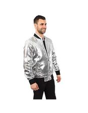  Mens Jacket Slim Fit White Sequin Pattern Blazer Big and Tall Bomber
