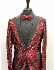  Red ~ Black Cheap Priced Blazer Jacket For Men Slim Fit One Button Cheap Priced Designer Fashion