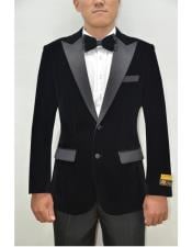  Style#-B6362 Peak Lapel Fashion Smoking Casual Velour Cocktail Tuxedo Jacket With Free