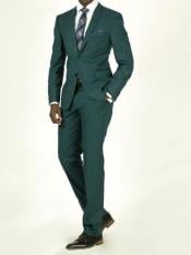  Mix and Match Suits Mens Teal Green Slim Fit Pick Stitched 2