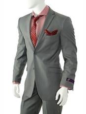  Mix and Match Suits Mens Solid Gray Slim Fit Suit Vent Online