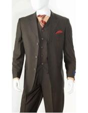  Mens 100% Wool Black Side Vents Three Button Vested Suit