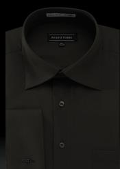  Mens Avanti Uomo French Cuff Shirt Black