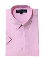  Pocket Oxford Pink Mens Short Sleeve