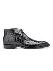  Mens Stefano Black Leather Lining Belvedere shoes 
