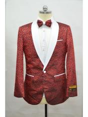  Red And White Two Toned Paisley
