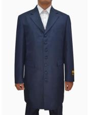  Dark Navy Single Breasted Seven Button Zoot Suits