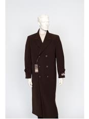  Mens Dress All Weather Coat Full Length Maxi Trench Coat Brown