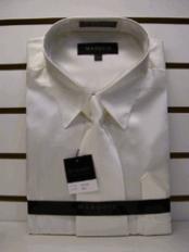 
SKU#GJ766 Men's New Cream Ivory Satin Dress Shirt Tie Combo Shirts  