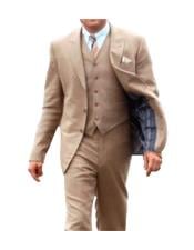  Mens Brown  Costumes Outfit Male Attire Great Gatsby Mens Clothing 