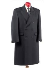  Mens Black Big and Tall Long Mens Dress Topcoat -  Winter