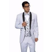  Mens Capri Silver Tuxedo Suit - Wool