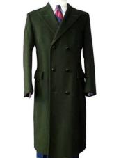  Alberto Nardoni Long Double Breasted Olive Green Overcoat Wool ~ Topcoat