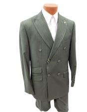  Mens Grey Double Breasted Suits Peak Lapel Suit