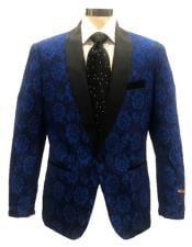  Mens Blue ~ Black Cheap Priced Designer Fashion Dress Casual Blazer On