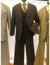 Mens Brown Two Button Suit