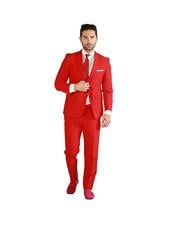 Red Single Breasted Suit