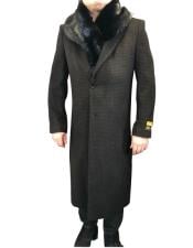  Mens Dress Coat Alberto Nardoni Mens Brown & Black Mixed Tweed ~