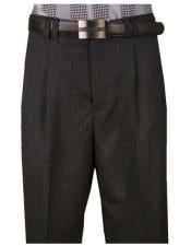  Mens Light Weight Wide Leg Single Pleat Charcoal Pant unhemmed unfinished bottom