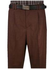  Mens Wide Leg Single Pleat Light Weight Brown Pant unhemmed unfinished bottom