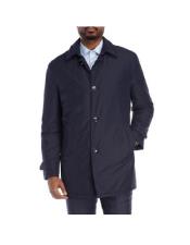  Dress Coat Lerner ~ Edgar Trench Coat ~ Rain Coat 36 inch length Navy Blue