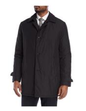  Mens Dress Coat Lerner ~ Edgar Trench Coat ~ Rain Coat 36 inch length Black