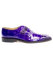  Mens Authentic Genuine Skin Italian Brand Purple Lace Up Leather Lining Shoe